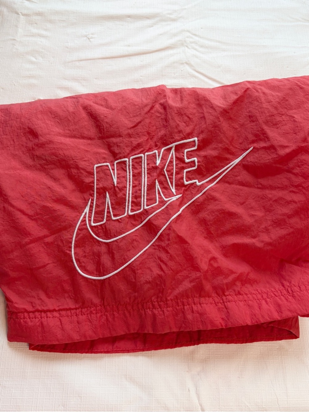 Nike Red Men’s Swim Trunks with White Logo